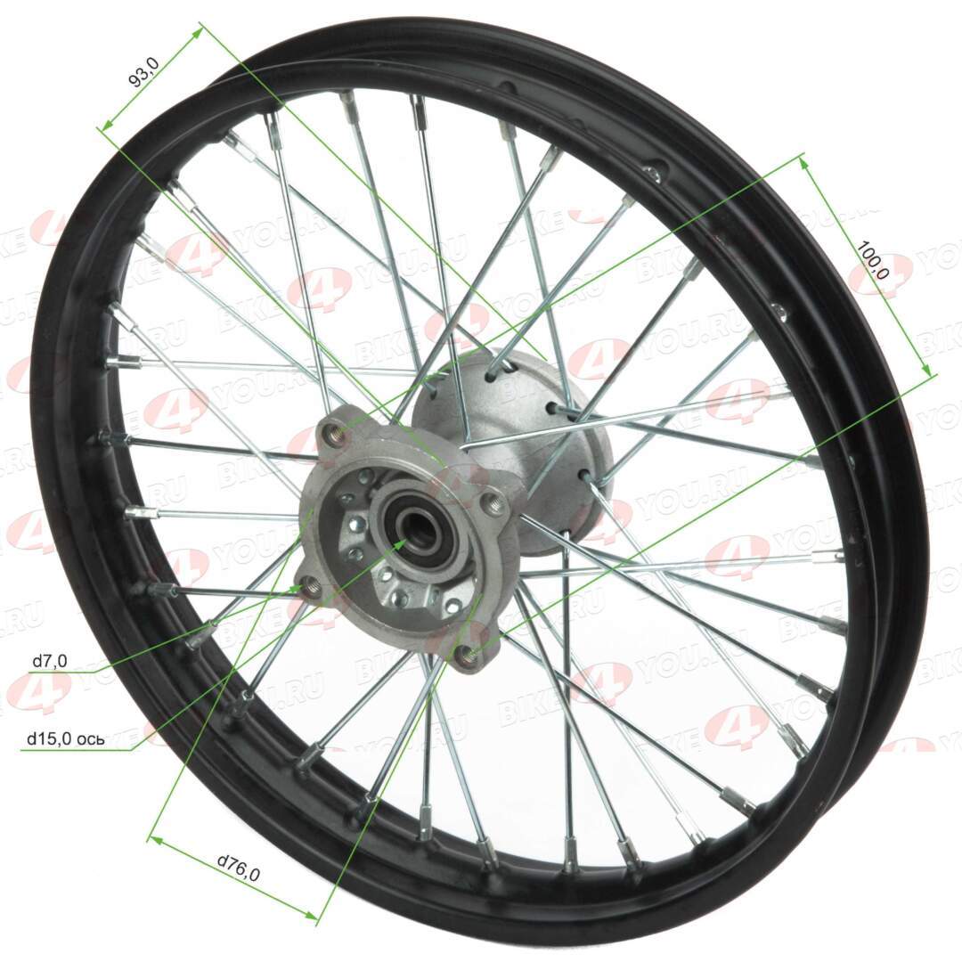 Обод передний 14" (1,40-R14 d=15mm) сталь/черный Обод передний 14" (1,40-R14 d=15mm) сталь/черный