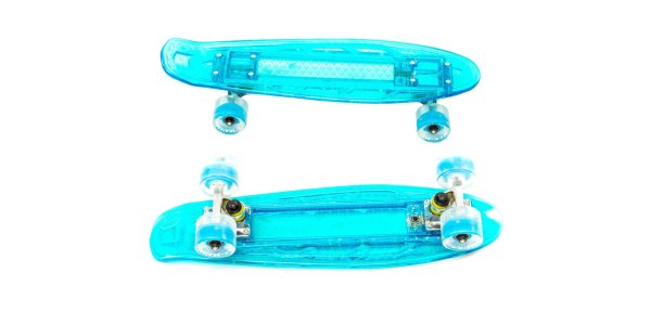 Скейтборд KROSTEK 22" пластик PC22 #5 / BLUE / LED 